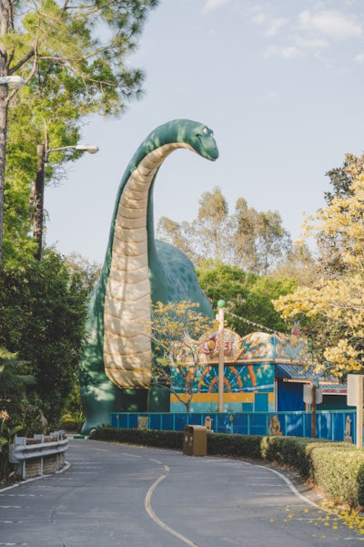 dinosaur at dinoland at animal kingdom walt disney world orlando