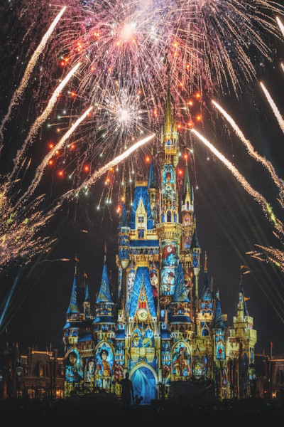 disney castle fireworks